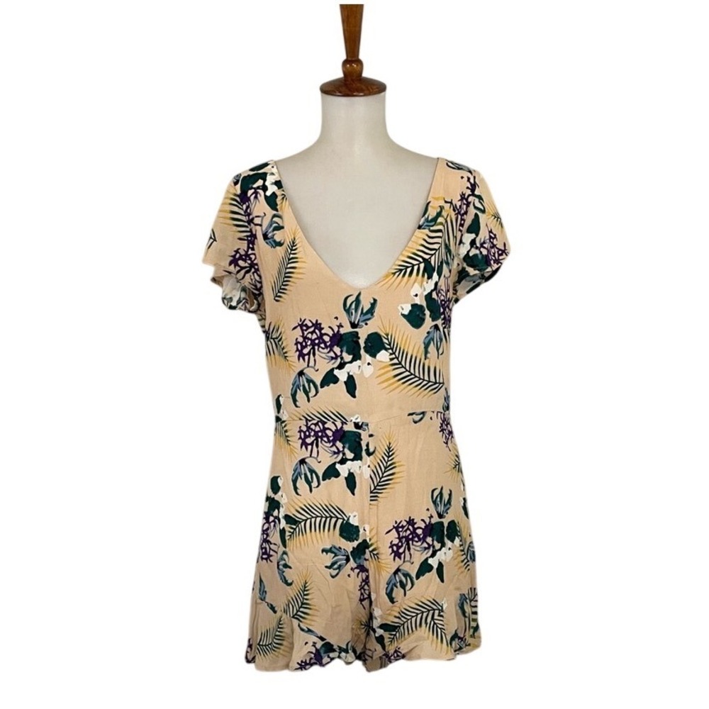 For Love & Lemons Pina Colada Romper Women's M Tropical Floral